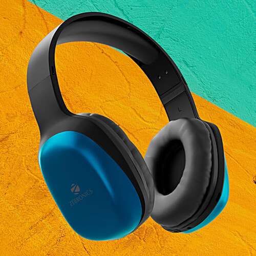 Zebronics Thunder Pro BT Headphone - Dual Pairing, Gaming Mode, ENC, 60 Hr Backup - Blue, 1 pc