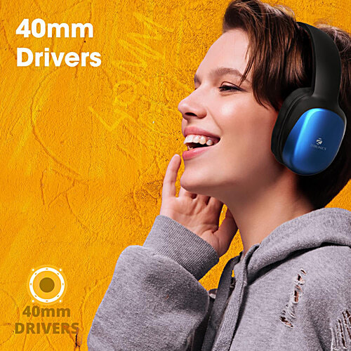 Zebronics Thunder Pro BT Headphone - Dual Pairing, Gaming Mode, ENC, 60 Hr Backup - Blue, 1 pc
