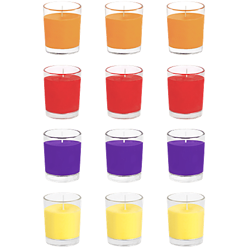 Prosperro Lumo Scented Candles In Votive Glass, 12 pcs