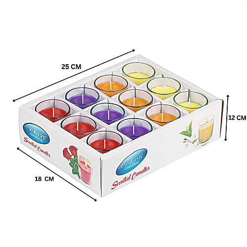 Prosperro Lumo Scented Candles In Votive Glass, 12 pcs