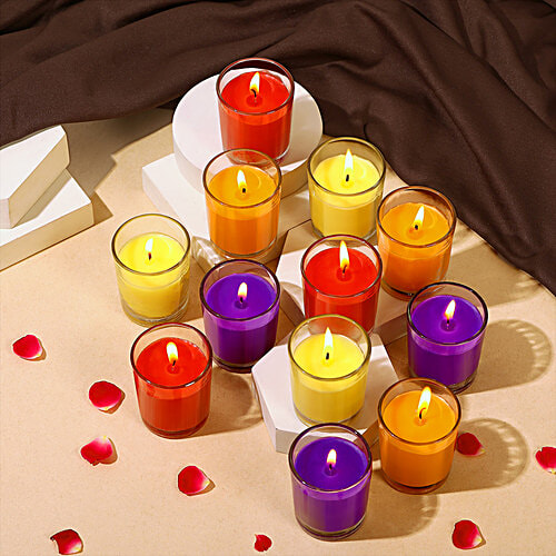 Prosperro Lumo Scented Candles In Votive Glass, 12 pcs