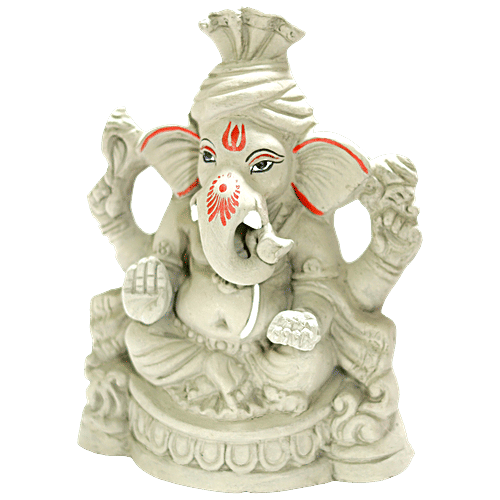 Mangal Bhavan Eco Friendly Plain Ganesha Idol - 22 cm, 1 pc