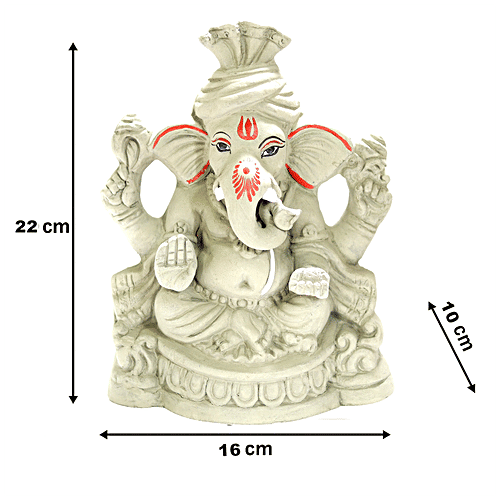 Mangal Bhavan Eco Friendly Plain Ganesha Idol - 22 cm, 1 pc