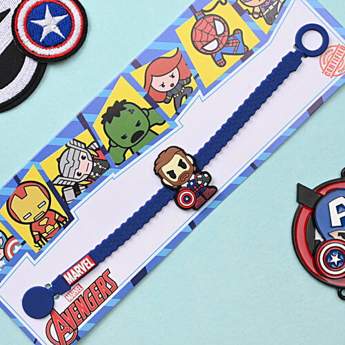 Shree Rakhi Official Marvel Captain America Band Kids Rakhi, 1 pc Cherish Bond Between Siblings, Adds Fun & Charm to the Celebration