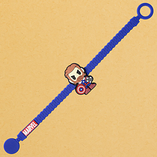 Shree Rakhi Official Marvel Captain America Band Kids Rakhi, 1 pc Cherish Bond Between Siblings, Adds Fun & Charm to the Celebration