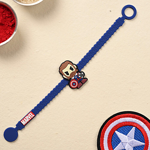 Shree Rakhi Official Marvel Captain America Band Kids Rakhi, 1 pc Cherish Bond Between Siblings, Adds Fun & Charm to the Celebration