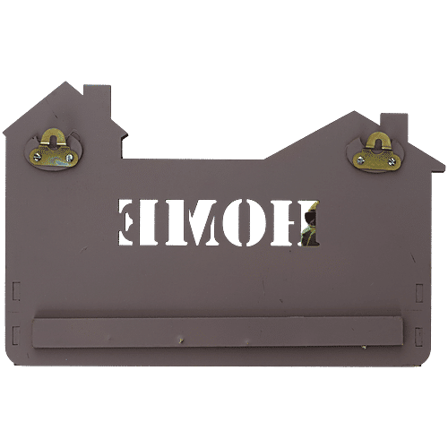 eCraftIndia Lord Ganesha Idol With "Home Sweet Home" Theme – Multiutility Wooden Key Holder With 5 Hooks & Shelf, 1 pc