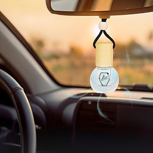 Lia Coral Blue Car Aroma Pod Hanging Air Freshener, 10 ml Lasts up to 30 Days, Spill Proof, Sleek & Compact Pod