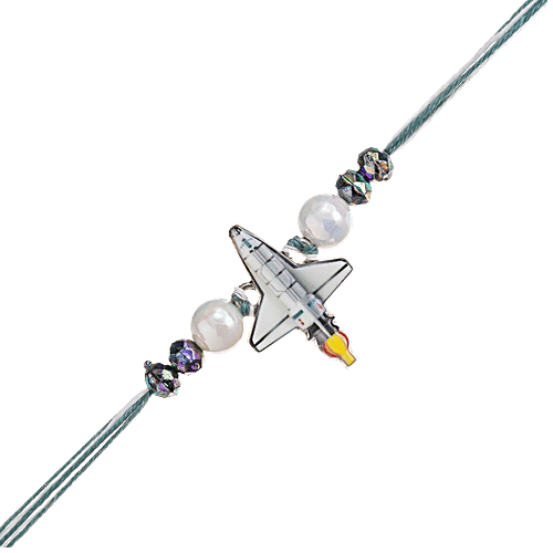 eCraftIndia Space Shuttle Rakhi For Kids With Roli & Chawal, 1 pc Raksha Bandhan Rakhi for Bhai Bhaiya