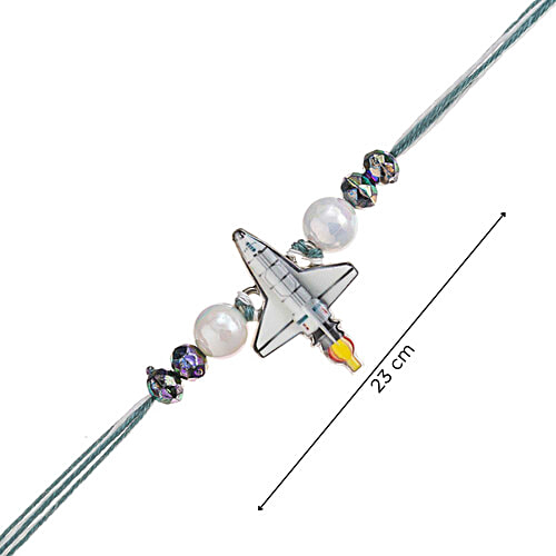 eCraftIndia Space Shuttle Rakhi For Kids With Roli & Chawal, 1 pc Raksha Bandhan Rakhi for Bhai Bhaiya