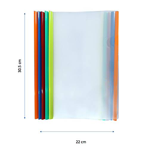 Saya A4 Strip File Folder - Transparent, 5 pcs  Transparent Sliding Bar Organizer for Papers Reports & Resumes