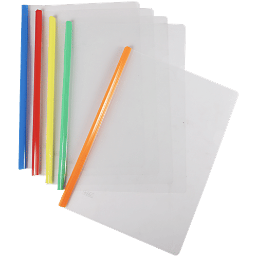 Saya A4 Strip File Folder - Transparent, 5 pcs  Transparent Sliding Bar Organizer for Papers Reports & Resumes
