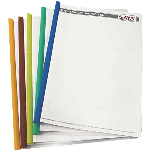 Saya A4 Strip File Folder - Transparent, 5 pcs  Transparent Sliding Bar Organizer for Papers Reports & Resumes
