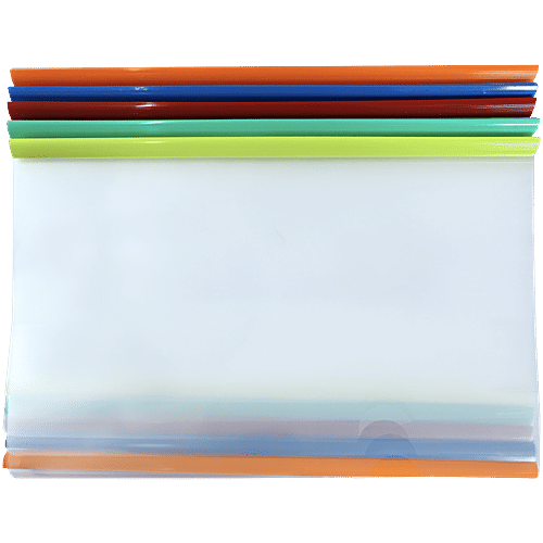Saya A4 Strip File Folder - Transparent, 5 pcs  Transparent Sliding Bar Organizer for Papers Reports & Resumes