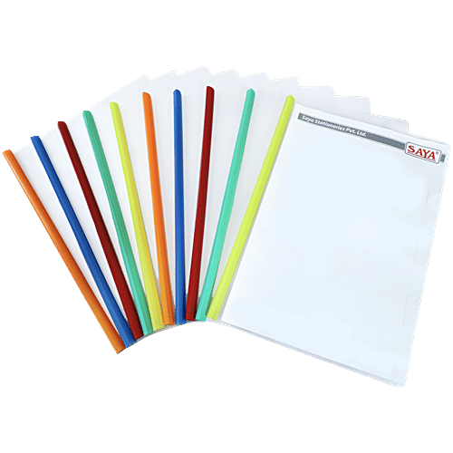 Saya A4 Strip File Folder - Transparent, 5 pcs  Transparent Sliding Bar Organizer for Papers Reports & Resumes