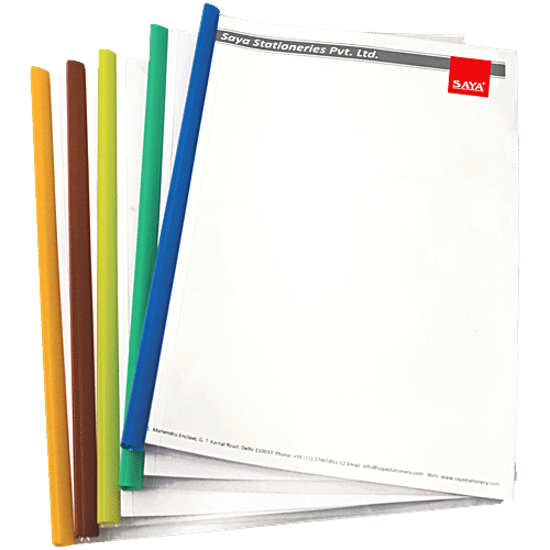 Saya A4 Strip File Folder - Transparent, 5 pcs  Transparent Sliding Bar Organizer for Papers Reports & Resumes
