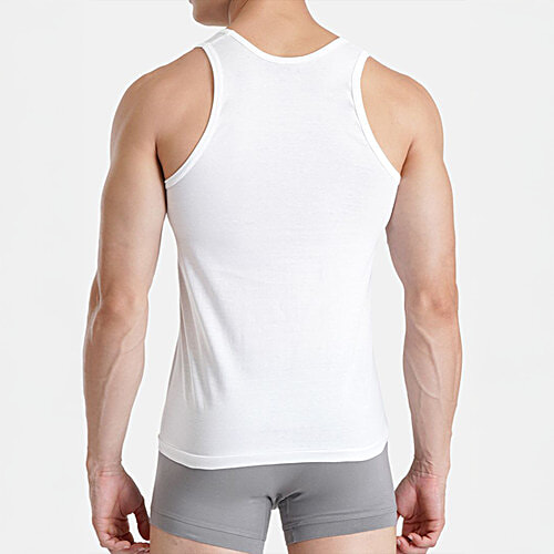 Fcuk Bat-03-WH Baton Men's Sleeveless Vest - White, 3 pcs (Size - M) 100% Ultra-Combed Cotton, Label Free