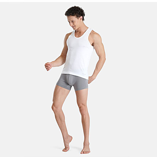 Fcuk Bat-03-WH Baton Men's Sleeveless Vest - White, 3 pcs (Size - M) 100% Ultra-Combed Cotton, Label Free