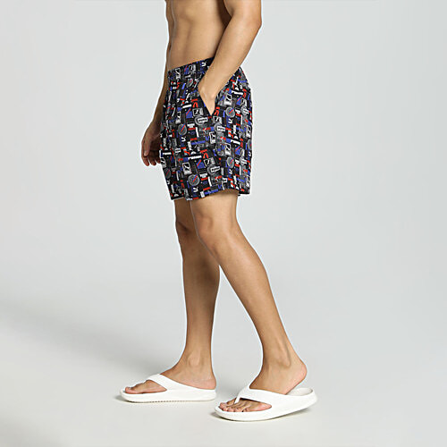 Puma Men's Woven Boxer With Side Pocket - Flat Light Gray, Black, Warm Earth & Royal Sapphire, 1 pc (Size - S) Breathable Cotton, Label-Free Design