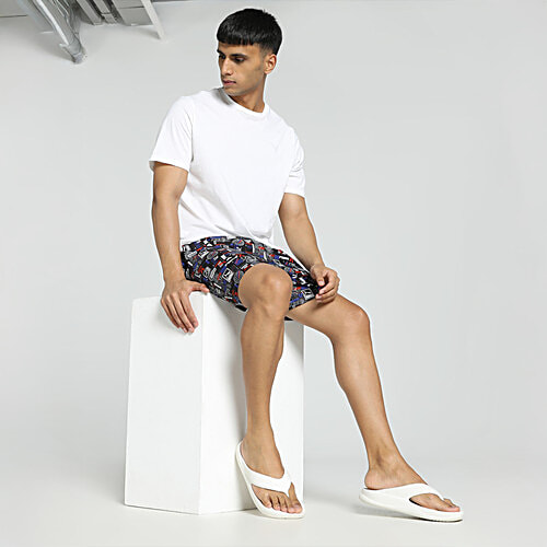 Puma Men's Woven Boxer With Side Pocket - Flat Light Gray, Black, Warm Earth & Royal Sapphire, 1 pc (Size - S) Breathable Cotton, Label-Free Design