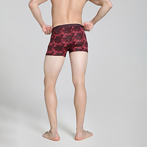 Puma Men's Printed Trunk - Vineyard Wine, Fudge & Urban Red, 1 pc (Size - XL) Stretchy & Breathable, Elasticated Waistband, Irritation-free