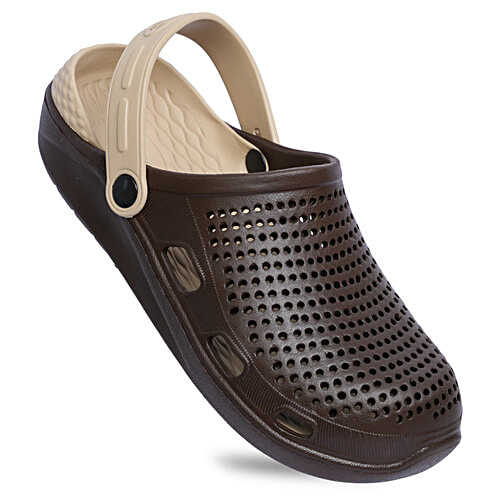 Paragon Men Casual & Comfortable Clogs - Brown Beige, 1 Pair (UK/IND - 9)