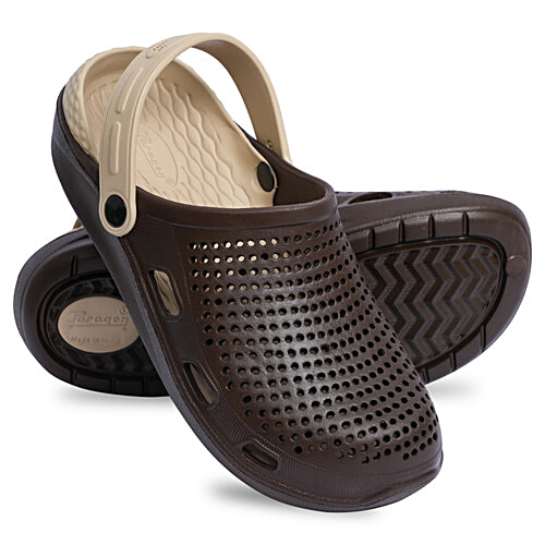 Paragon Men Casual & Comfortable Clogs - Brown Beige, 1 Pair (UK/IND - 10)