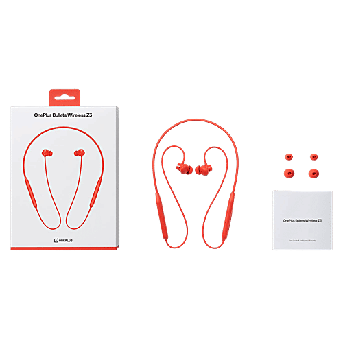 OnePlus OnePlus Bullets Z3 Neckband with Environmental Noise Cancellation (IP55 Water Resistant, Magnetic Control, Samba Sunset), 1 Unit  