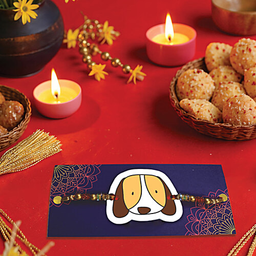 Mad Over Print Dog Face Pet Rakhi, 1 pc Dog Rakhi, Pet Rakhi, Dog