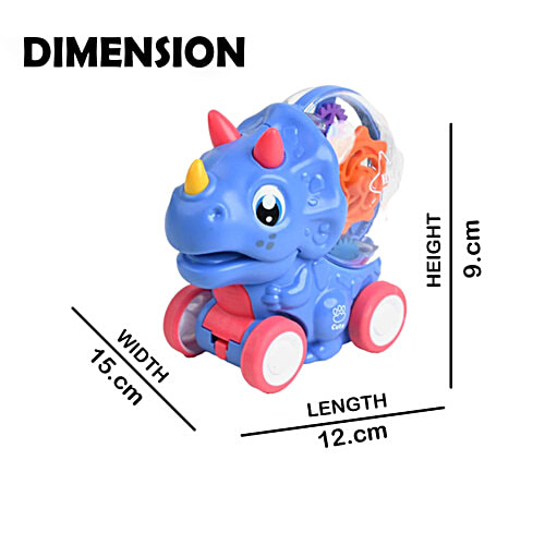 Toy Bharat Gear Dinosaur Toy With Light - Assorted Colour, 1 pc
