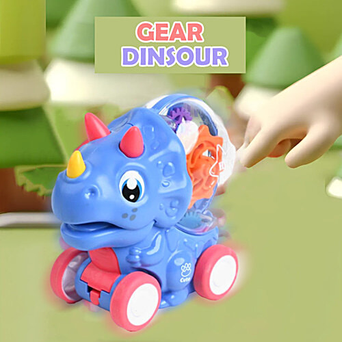 Toy Bharat Gear Dinosaur Toy With Light - Assorted Colour, 1 pc