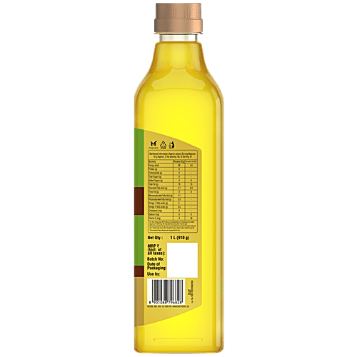 Saffola Cold Pressed Groundnut Oil, 1 L Goodness of Omega 6 & Authentic Seed Flavour