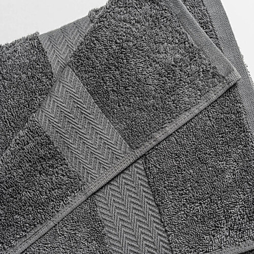 D'Decor Home Bath Towel  HomeBrio Collection Gris Cotton Terry - 150 x 75 cm, Grey, 1 pc  Premium Durability, Super Absorbent, Long Lasting Colour, 100% Cotton