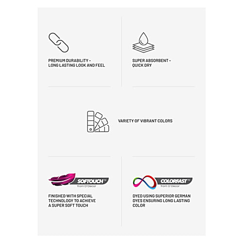 D'Decor Home Bath Towel  HomeBrio Collection Gris Cotton Terry - 150 x 75 cm, Grey, 1 pc  Premium Durability, Super Absorbent, Long Lasting Colour, 100% Cotton