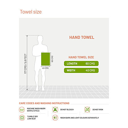 D'Decor Home Hand Towel HomeBrio Collection Gris Cotton Terry - 60 x 40 cm, Grey, 2 pcs Premium Durability, Super Absorbent, Long Lasting Colour, 100% Cotton