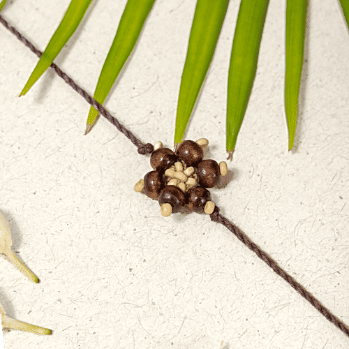 Gulmeher Handcrafted Chandan Phool Rakhi, 1 pc For Brother, Bhaiya, Bhai