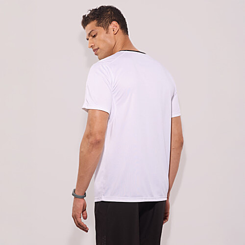 Hoversoul Men's White Polyester Active Regular Fit T-Shirt, 1 pc (Size - S)