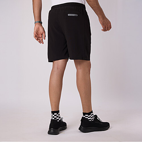 Hoversoul Men's Black & Grey Active Wear Shorts, 1 pc (Size - S) 95% Polyester 5% Lycra