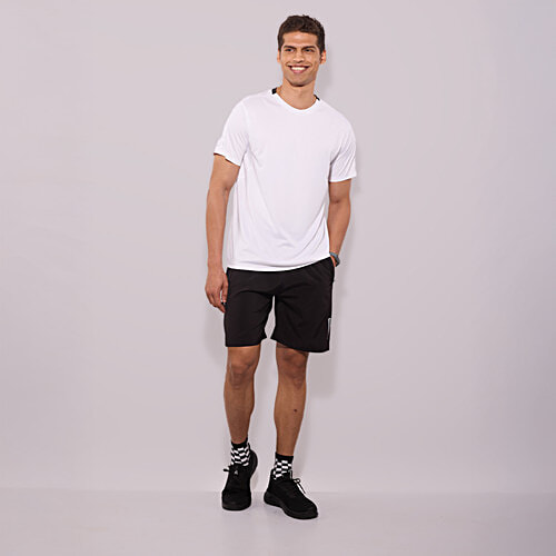 Hoversoul Men's Black & Grey Active Wear Shorts, 1 pc (Size - S) 95% Polyester 5% Lycra