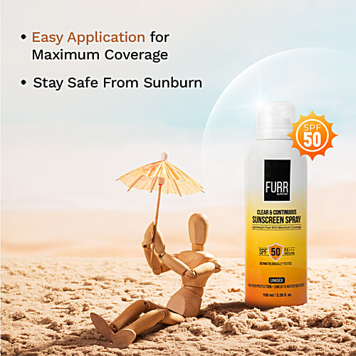 Furr By Pee Safe Clear & Continuous Sunscreen Spray SPF 50 PA+++, 100 ml