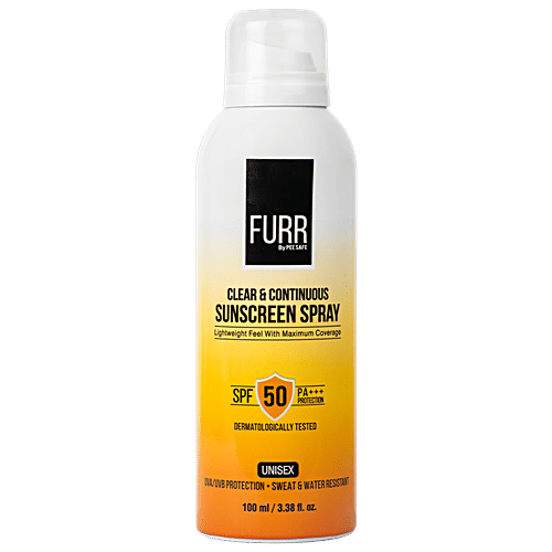 Furr By Pee Safe Clear & Continuous Sunscreen Spray SPF 50 PA+++, 100 ml