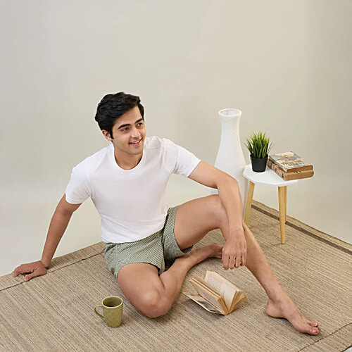 Sleepz by Raymond Men's White Cotton Regular Fit Lounge T-Shirt, 1 pc (Size - L) 