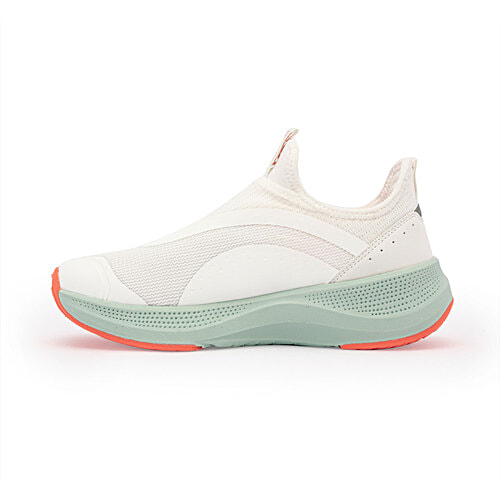 Redtape Women's Walking Slip-On Shoes - White/Green/Orange, 1 Pair (UK/IND-4) Everyday Wear, Style & Comfort