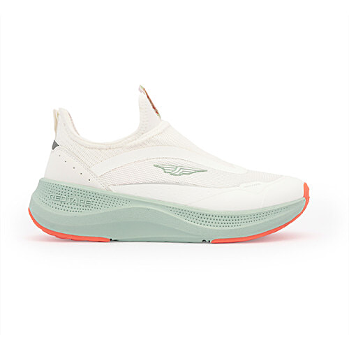 Redtape Women's Walking Slip-On Shoes - White/Green/Orange, 1 Pair (UK/IND-6) Everyday Wear, Style & Comfort