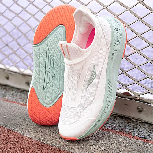 Redtape Women's Walking Slip-On Shoes - White/Green/Orange, 1 Pair (UK/IND-6) Everyday Wear, Style & Comfort