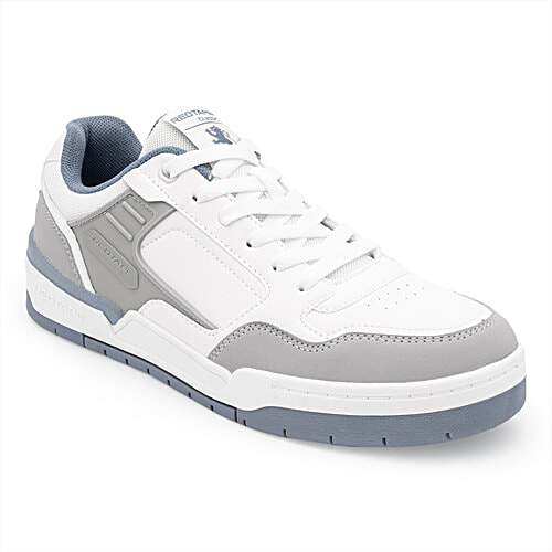 Redtape Men’s Super Sneakers - White/Blue/Grey, 1 Pair (UK/IND-7) For Everyday Versatility, High-Density Foam Footbed, Style & Comfort