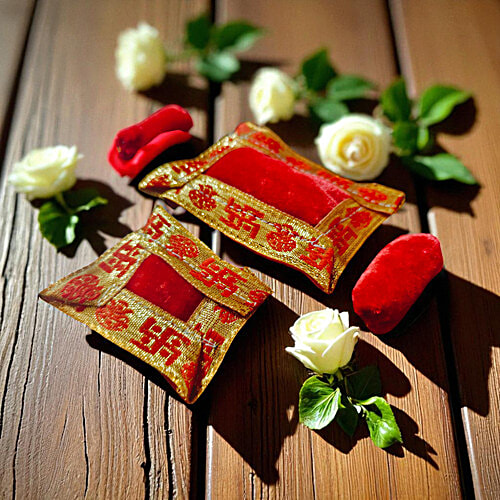 House of Festivals Ladoo Gopal Red Velvet Bedding Set - Size 1, 1 pc Ideal for Janmashtami Celebration