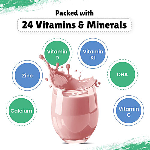 Little Joys Strawberry Flavour Nutrimix For 2+ Years, 350 g  Supports Bone Health, Supports Brain Development, 23 Essential Vitamins & Minerals, Naturally Sweetened