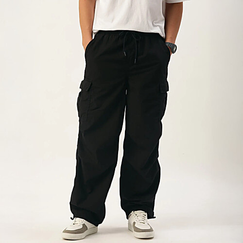 Bene Kleed Black Loose Fit Cotton Cargos, 1 pc (Size - 34) Premium Cotton, Combination of Softness/Comfort & Strength