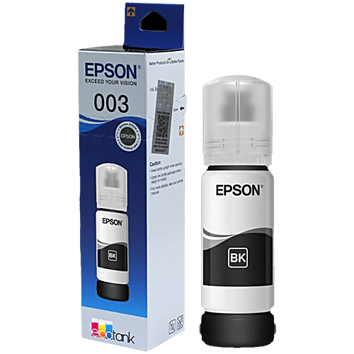 Epson India 003 Ink Bottle (C13T00V198, Black), 65 ml